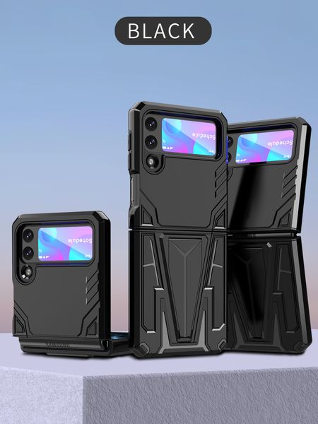 Estuches para teléfonos con soporte vertical Funda magnética para automóvil Protector de cubierta de carcasa de armadura dura A prueba de caídas y a prueba de golpes para Samsung Galaxy Z Flip 3 fold3 5G