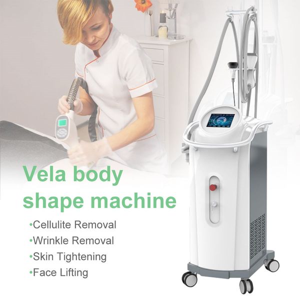 Équipement de beauté multifonctionnel vertical Vela Infrared RF Body Contouring Vacuum Roller Massager Fat Cavitation Minceur Anti-cellulite Skin Lifting Machine