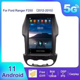 Verticaal scherm Android 11 Car DVD Radio voor Ford Ranger F250 2012-2015 Autoradio Stereo Auto GPS Navigatie DVD-speler 4G