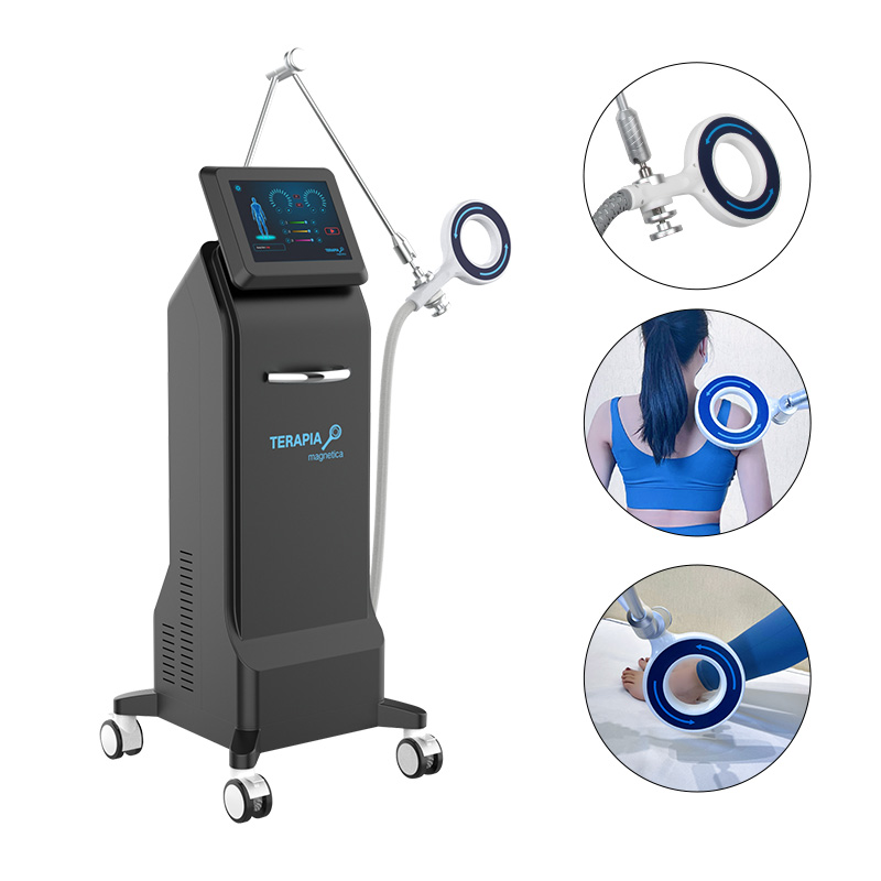Máquina de terapia de transducción magnética extracorpórea magnética física de tipo vertical para aliviar el dolor muscular Fascitis plantar Tratamiento de hombro congelado