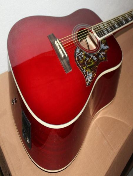Très belle guitare acoustique de guitare électrique à vin rouge avec 8166915