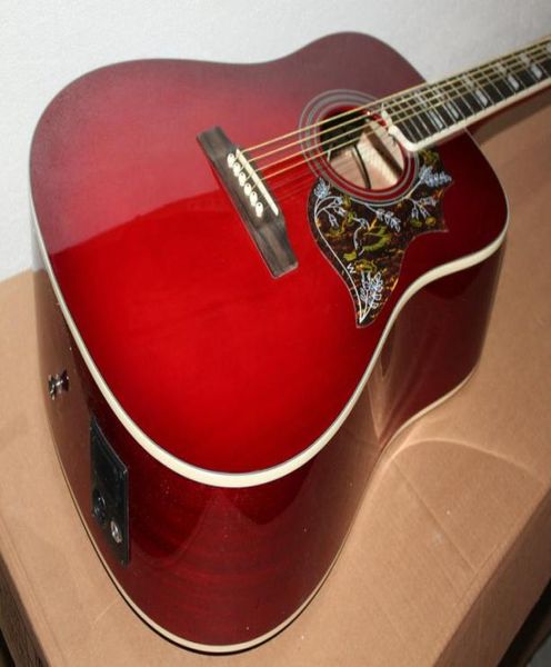 Très belle guitare acoustique de guitare électrique à vin rouge avec 3928891