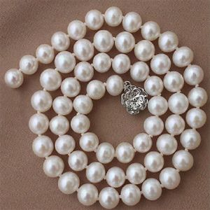 très joli collier de perles blanches de la mer du sud, 10-11mm, 18 pouces, 230i