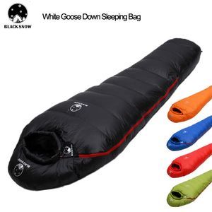 Sac de couchage de style maman adulte rempli de duvet d'oie blanc très chaud adapté à l'hiver thermique 4 types d'épaisseur Camping voyage 240122