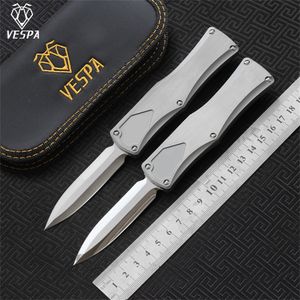 Couteau pliant VESPA Goddess, lame: M390 (Satin/miroir), manche: acier inoxydable, couteaux de survie de camping en plein air, outils EDC