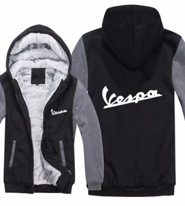 Vespa Hoodies Jas Winter Heren Casual Wollen Voering Fleece Vespa Scooter Sweatshirts Hoody Pullover4581280