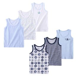 Gilet 2 3 4 5 6 7 Ans 3 Pièces / Lot D'été Enfants Garçons Coton Gilets Enfants Garçons Filles Débardeurs Tees Undershirts Vêtements Sous-Vêtements 230508