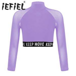 Gilet Enfants Filles Sport Débardeurs Manches Longues Jazz Danse Hip Hop Performance Costume Adolescent Gymnastique Workout Fitness Yoga Crop Top 230625