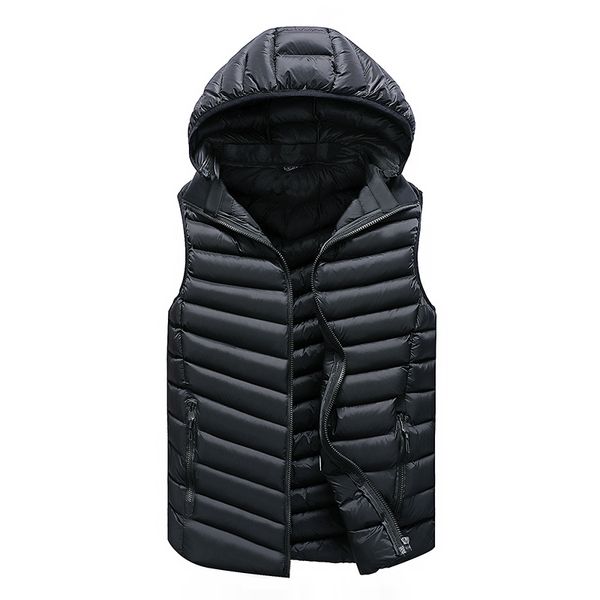 Gilet da uomo Solido Giacca invernale da uomo Capispalla caldo Gilet Gilet casual da uomo Giacca con cappuccio Gilet da uomo senza maniche 201126