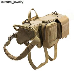 Vest Tactical Military Dog Harness Set met Pouch Molle Pet Clothing Jacket verstelbare nylon grote hondenpatrouilleapparatuur