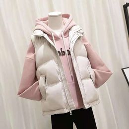 Gilet en duvet de coton pour femme, veste courte assortie avec tout pour étudiante coréenne, automne et hiver