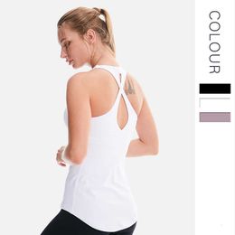 Vest yoga met borstkussen voor vrouwen yoga pak top herfst en winter kruisen mooie gezonde rug