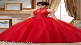 vestidos de 15 anos blauw roze quinceanera jurken 2020 hoge hals quinceanera jurken sieraden baljurk tule sweet 16 jurken7466440