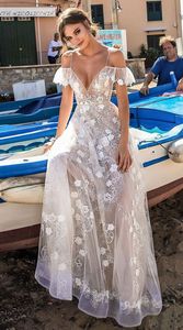 Robes de noiva nouveau Boho dentelle robe de mariée a-ligne col en v bretelles robe de mariée robe de mariée fête 2020 PFW11294d