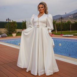 Robes De Novia albanais Caftan robes De soirée sous-vêtements 2022 Satin Robe De soirée￩e Mariage une ligne robes De bal