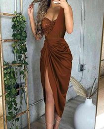 Vestidos Sexy Party Robe for Women Formel Dress pailled Split Ladies Irregular Off épaule BodyCon Robe For Wedding Party G0217159421
