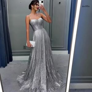 vestidos strapless pailletten galajurken een lijn glitter formele avondjurken robe de mariee op maat