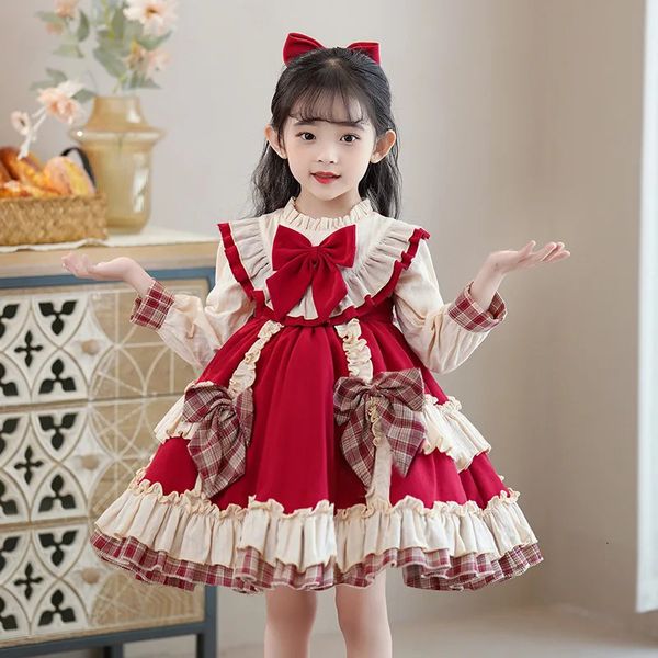 Robes enfant en bas âge bébé fille infantile princesse dentelle Tutu robe de mariage enfants fête enfants anniversaire bal Navidad Lolita 231220