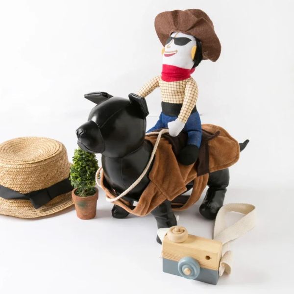 Gilets Vêtements créatifs pour chiens Personnalité drôle Vêtements changeants Vêtements d'équitation Cowboy Knights Corgi Teddy Costumes de mode Halloween