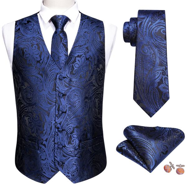 Vests New Blue Mens Suite de mariage VIET PAISLEY JACQUARD FOLRAL SILK GAIN VIESTS VIEUX TRACE TRACE SOIT VILLAGE BARRY.Conception