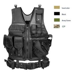 Vesten nieuwe tactische veiligheid multi-pocket swat ademende paintball vest tactique sporttraining kleding voor Wargame 240315