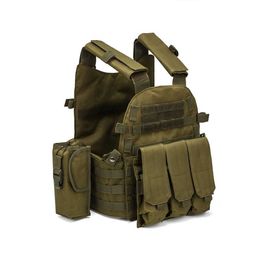 Vesten Outdoor Tactical Molle Mens Bulletproof Hunting Board Airsoft 6094 M4 Magazine Case - Equipment Green Black Vest 240315