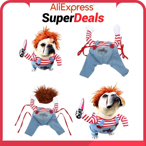 Vests Pet Clothing Halloween Dog Cosplay Costume Fun Killer se transformer en un manteau flou imitant des couteaux