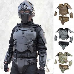 Gilet Tactical Bulletproof Chest Protector Gift Brack Elbow Crocza W Set of Stracles Outdoor Game CS Paintball Airsoft Vest 240315
