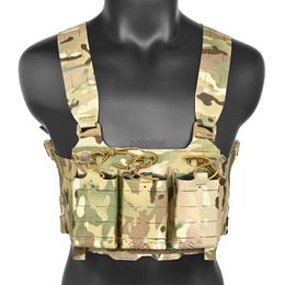 Vesten Tactical Chest Badge Triple Mag Magazine Liner Laser Cut H Slot Harness Around Taille Bag for Buik Hunting Vest AirSoft 240315