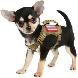 Gilets tactique XS harnais pour chien réglable k9 gilet militaire pour chiot pour l'entraînement en plein air système Molle poignée en caoutchouc facile à contrôler