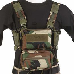 Vesten tactifans borst rig h-shirt op riemen tactische dragerpistool 5.56 magazine zakje insert crx mannen jagen op airsoft accessoires 240315