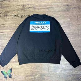 Vetements Sweat à capuche en tissu lourd Big Patch Tag VETEMENTS Oversize Hommes Sweat à capuche pour femme Sweats Vetements Men Letter Print Hoodie Vetements High Quality Hoodie 334