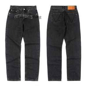 VETTEMENTS JEANS Brand Jeans pour hommes hommes femmes Street Jeasn Jacquard Broidered Imprimed pantalon Black Hiphop Black Hiphop 4109 8084
