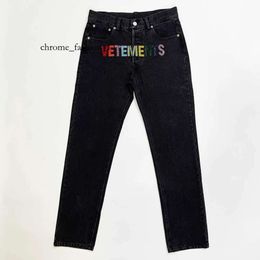 Vetements jeans heren jeans gekleurde hete diamanten losse casual jeans mannen vrouwen