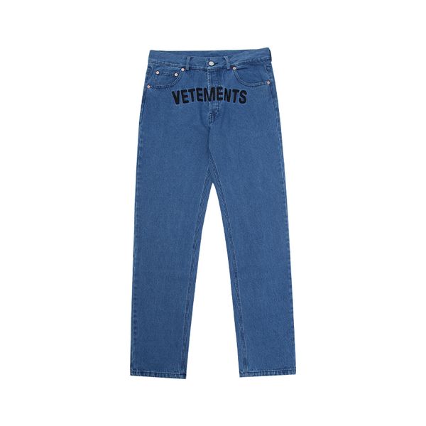 VETEMENTS Hombres S Jeans Real S Alta Calidad Hombres Mujeres VTM Bordado Con Letras Casual Pantalones De Pierna Recta Bordado Con Letras 673