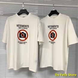 VETEMENTS PAS DE MÉDIAS SOCIAUX T-shirt 2021 Hommes Femmes VETEMENTS antisociaux T-shirts 1: 1 Tag VTM Tops Haute Qualité Coton Tee VTM X1214