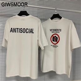 Vetementen Geen Social Media T-shirt Mannen Vrouwen Aantisocial Vetements T-shirts Tag VTM Tops Hoge Kwaliteit Katoenen Tee VTM 210409