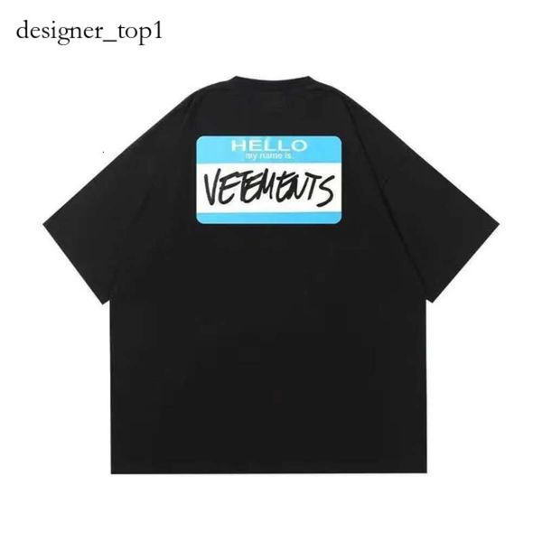 Vetements Chemises T-shirts masculins VETTÉSSHIRTS Men Vettements Tops High End Fashion Luxury Brand Léger et Brepwable 100% Pure Cotton Tee 5405