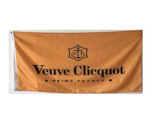 Bandera de champán Veuve Clicquot, color vivo y cabecera de lona a prueba de decoloración y pancarta de doble costura de 3x5 pies, decoración interior y exterior8647393