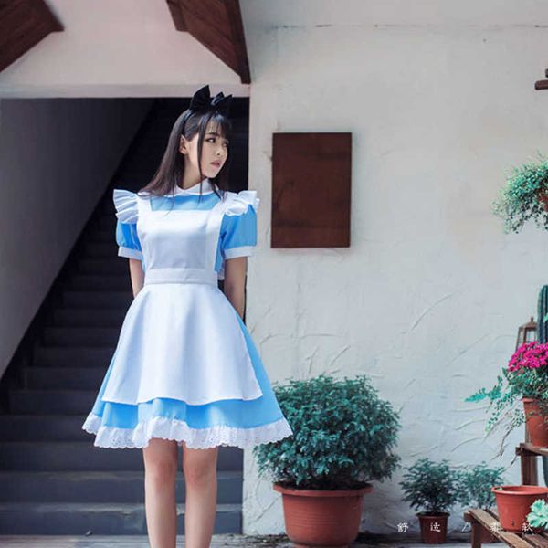 VEVEFHUANG Juego Wonderland Party Cosplay AlC Disfraz Anime Sissy Maid Vestido Uniforme Dulce Lolita Halloween Navidad Y0913
