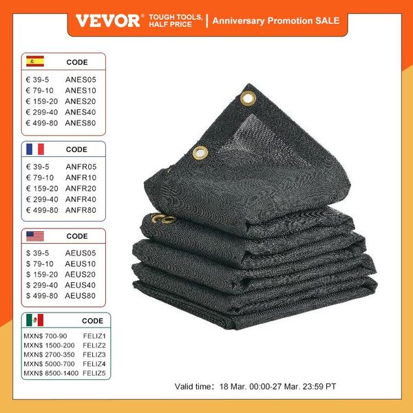 Vevor 18oz PVC TRICK TRICK TARP MAIS PLIMINE AUTTRE TARPAULINE TISSON DU TISSON DU TISSON DOUBLE POCHETS REMARRE COMMAND