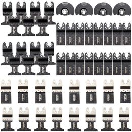 VEVOR 50 stuks oscillerende zaagbladen, multitoolset met snelsluiting, HCS-gereedschapsbladen voor hout, kunststof, metalen spijkers, bouten, compatibel met Dremel Fein Worx Bosch