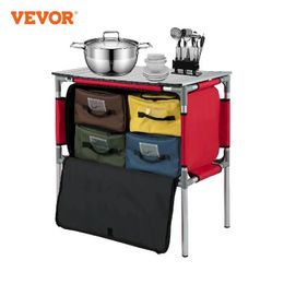 VEVOR Camping Outdoor Keukentafel Kast Opvouwbaar Vouwen Koken Opbergrek Aluminium Beugel voor BBQ Picknick 240116