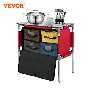 VEVOR – armoire de Table de cuisine d'extérieur, Camping, pliable, support de rangement de cuisine, support en alliage d'aluminium pour barbecue pique-nique 240116