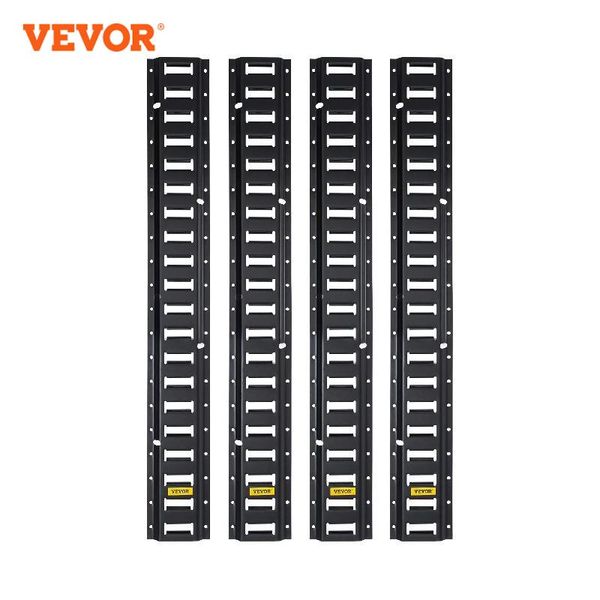 Vevor E-Track Title Rail, 4/6/16/28pcs 4/6/16/16/28 pies ranuras de acero con ranuras estándar de 1 