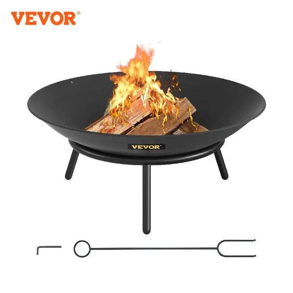 VEVOR foyer bol barbecue poêle 22'' 28'' 30'' en acier au carbone/fonte pour garder au chaud les patios extérieurs terrasse arrière-cour barbecue 240116