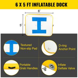 Vevor Plate-forme flottante gonflable grande plate-forme de baignade de quai avec pompe à air électrique pour Lake Pool Beach Ocean Surface sans glissement