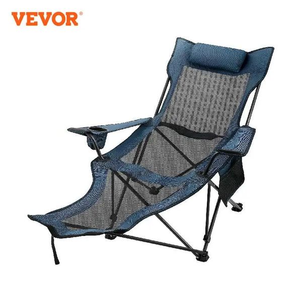 VEVOR-Silla plegable para acampar al aire libre, respaldo con reposapiés, cama portátil, silla para siesta para acampar, pescar, sillón de playa plegable 240126