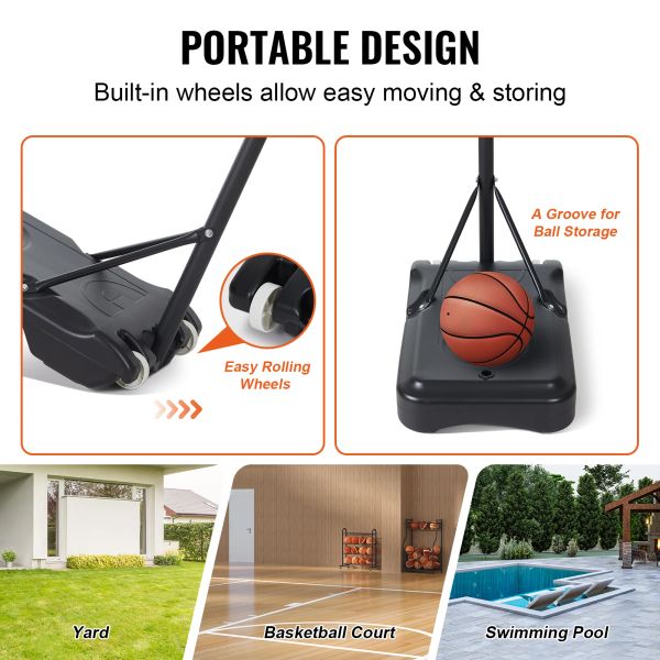 Vevor Portable Basketball Hoop Stand de 4 à 10 pi