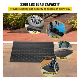 Vevor Rubber Speffold Ramp Speed Reducer Durable Ramp Mat Pad Car Trailer Camion Motorcycle de Motorcycle en fauteuil roulant Rampable Portable